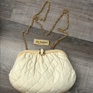 Quilted Cream Clutch
